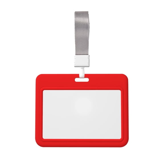 Naloa Red Card Badge Holder Work Badge Sleeve for Office, School, Factory, ID Credit Cards, Driver Licenses and Passes
