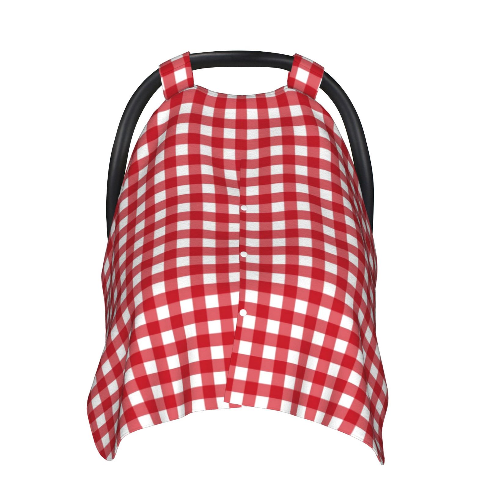 Naloa Red Checkboard Baby Car Seat Cover, Breathable Baby Carrier Cover, Multiuse Baby Carrier Cover & Nursing Breastfeeding Cover