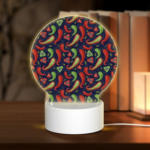 Naloa Red Chili Acrylic LED Night Light Custom LED Lights Personalized Nightlight Customized Gifts for Family Couples Friends