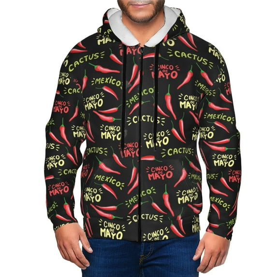 Naloa Red Chili Men’s Hoodies, Zip up Hoodie, Sweatshirts,Hoodies for Men Sizes S-3XL-Large