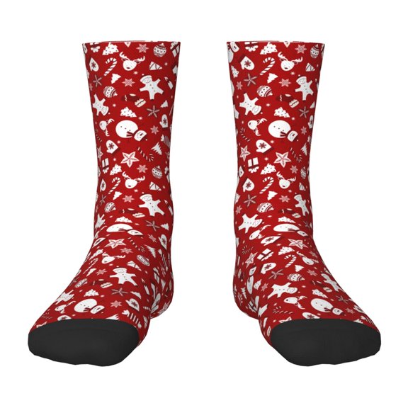 Naloa Red Christmas Cheer. Kids Socks Unisex Kids and Toddlers' Crew Socks, ,1 Pairs