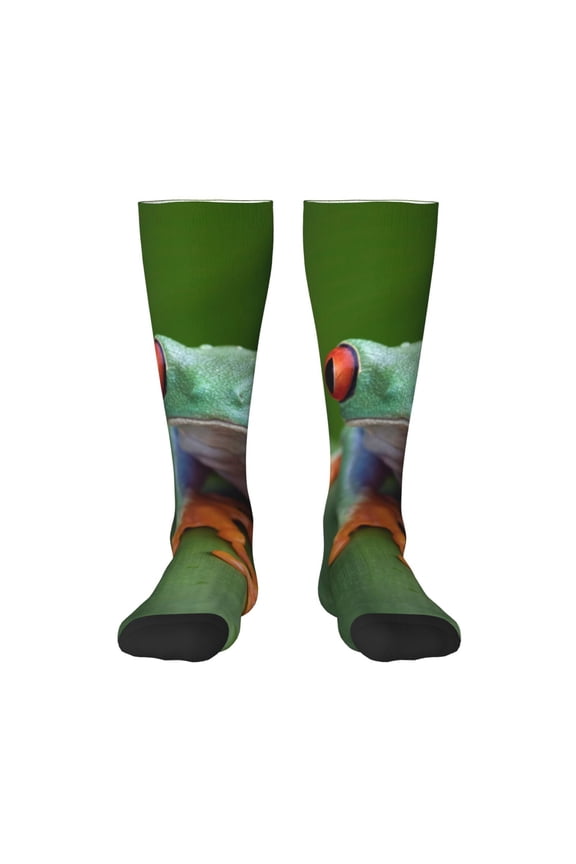 Red-Eyed Tree Frog Knee Socks, High Socks Long Stretchy Sock Women Knee High Stocking, Long Socks for Women