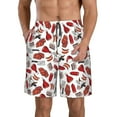 thumbnail image 1 of Naloa Red Food Men's Beach Shorts, Surfing shorts, Swim trunks, Quick Dry Swim Trunks for Surfing Beach Fun - Large, 1 of 9