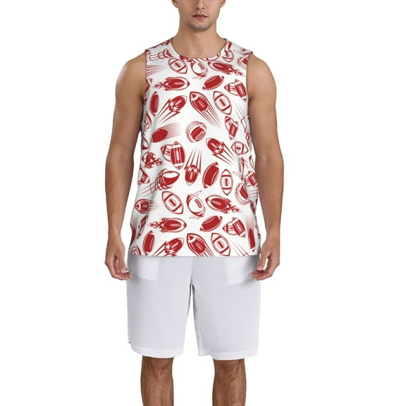 Naloa Red Football Basketball Jersey Reversible Men's Mesh Athletic Sports Shirts Training Practice S-4XLSmall