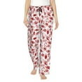 thumbnail image 1 of Naloa Red Football Print Women’s Ultra-Soft Comfy Pajama Lounge Pants with Pockets & Drawstring, 1 of 8