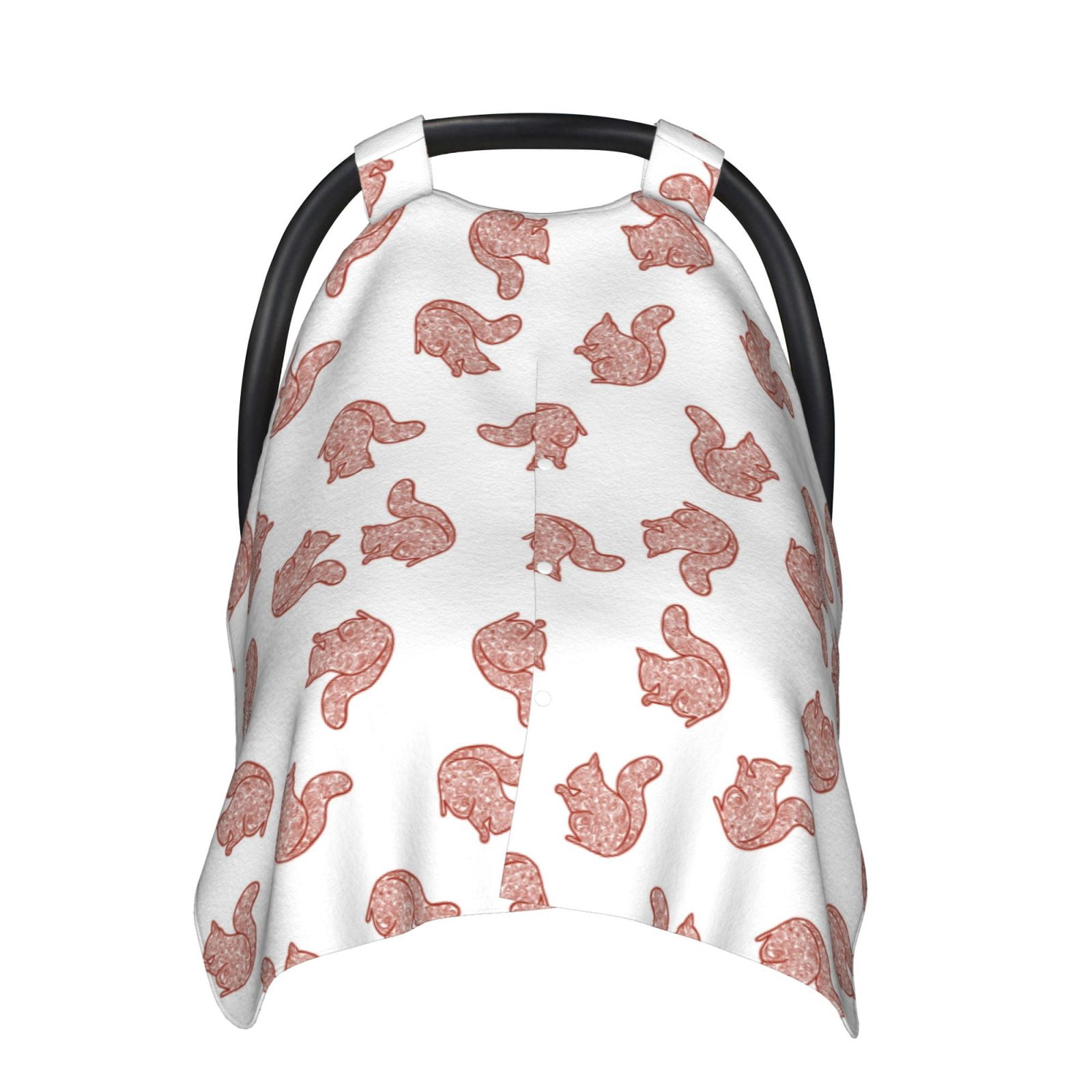 Naloa Red Fox Baby Car Seat Cover, Breathable Baby Carrier Cover, Multiuse Baby Carrier Cover & Nursing Breastfeeding Cover