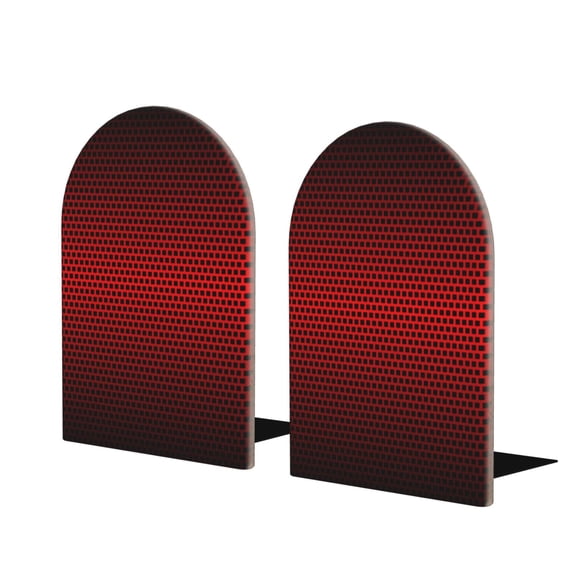 Naloa Red Geometric 2 Pcs Bookend Large Capacity Office Book Ends for Home Office Library School Study Decoration