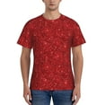 thumbnail image 1 of Naloa Red Glitter Men's T-Shirt Sport T-shirt Men's Basic Tee Casual Men's Shirt, Round Neck, Short Sleeves - X-Large, 1 of 5