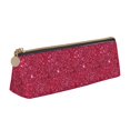 thumbnail image 1 of Naloa Red Glitter Print Leather Pencil Case - Portable Big Capacity Pencil Pouch Organizer Bag Stationery Bag for Work & Office Pencil Pen Case, 1 of 1