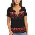 thumbnail image 1 of Naloa Red Glitter1 Print T-Shirts Short Sleeve V Neck Tees for Women Fashion Tops Trendy Lightweight Soft Casual Summer Outfits Clothes, 1 of 5
