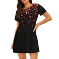 thumbnail image 1 of Naloa Red Glitter1 Print Women Nightgowns,Womens Loungewear,Short Sleeve Sleepwear,Comfy Ladies Nightdress, 1 of 6