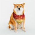 thumbnail image 1 of Naloa Red Gold Glitter Dog Bandana Large and Small-Dog Scarf Bib Handkerchief Accessories for Dogs and Cats(S-L)-Medium, 1 of 5