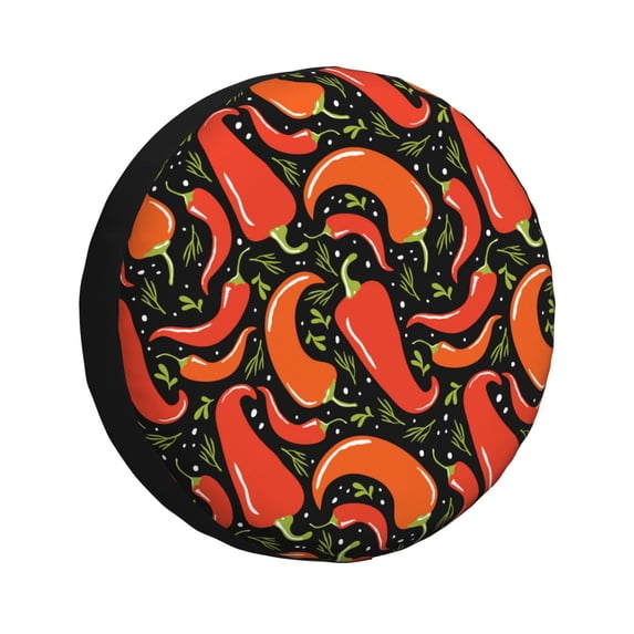 Naloa Red Hot Chili PVC Leather Spare Tire Wheel Cover for Car Truck SUV Camper Trailer Universal Fit many size16 inch
