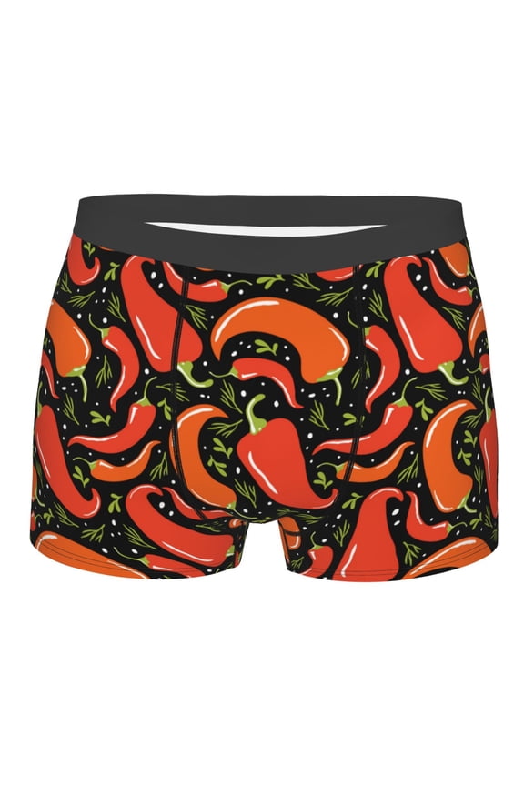 Red Hot Chili Print Mens Underwear - Boxers for Men, Classic Briefs for Men