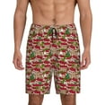 thumbnail image 1 of Naloa Red Houses Men's Short Pajama Pants, Pj Shorts, Lounge Comfort Shorts-4X-Large, 1 of 6