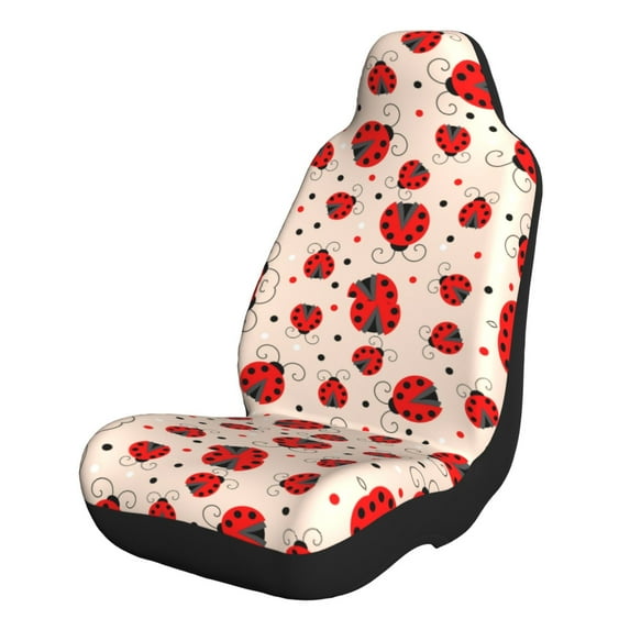 Naloa Red Ladybug Car Seat Covers 2PCs Front Car Seat Covers Universal fit for Most Cars SUVs and Trucks - 2 PCS