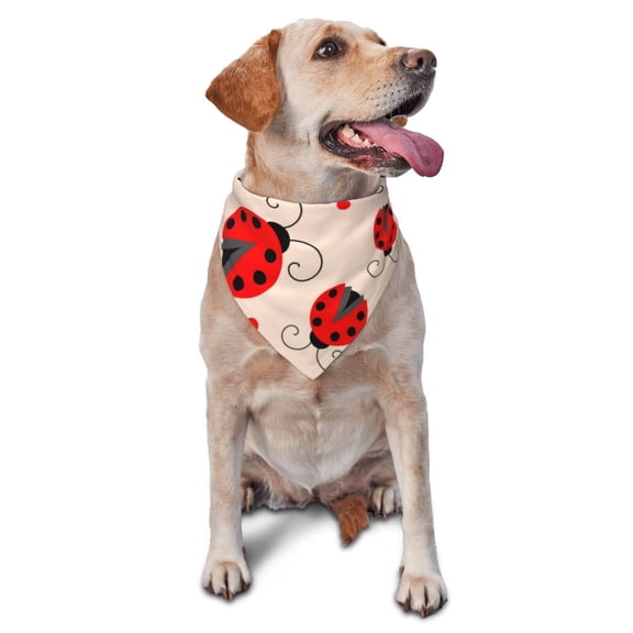Naloa Red Ladybug Dog Bandanas 1PC Washable Triangle Dog Scarfs Premium Durable Fabric, for Small Medium Large Dogs and Cats