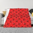 thumbnail image 1 of Naloa Red Ladybugs On White Dotted Flannel Fleece Throw Blanket for Bed Couch, Thick Blanket - All Seasons Suitable for Women, Men and Kids-80"x60", 1 of 6