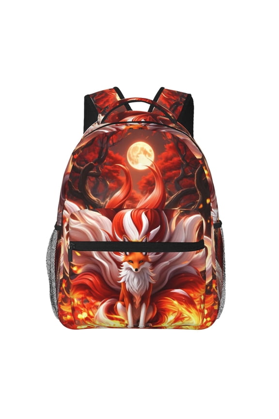 Red Leaf Flame Fox Print Solid Color Tie Formal Necktie for MenSuitable for business, daily life, work