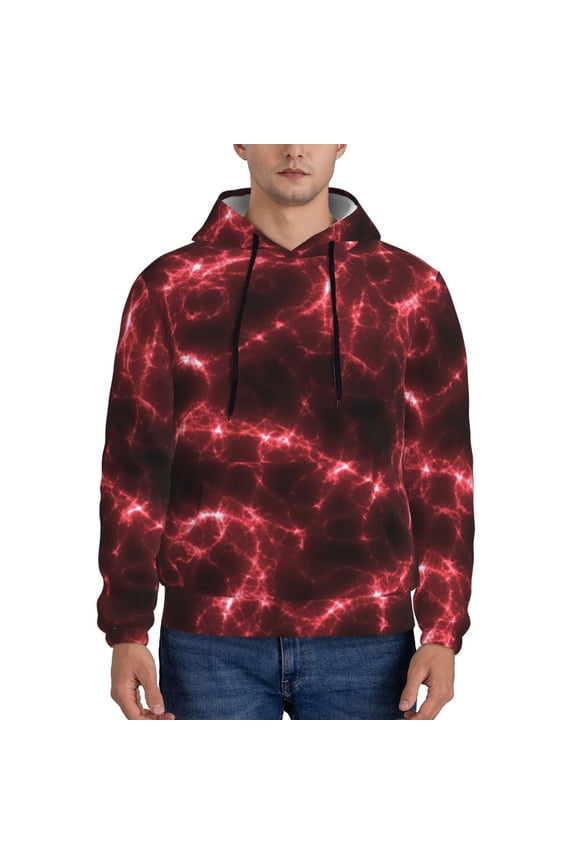 Red Line Men's Casual Hooded Collar Drawstring Hoodies Pullover Sweatshirts Casual Long Sleeve Shirts-4X-Large