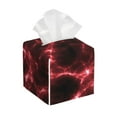 thumbnail image 1 of Naloa Red Line Tissue Box CoverLeather Tissue Holder Square Facial Tissue Case Facial Paper Organizer Dispenser for Bathroom, Vanity Countertop, Tabletop, Car, 1 of 8