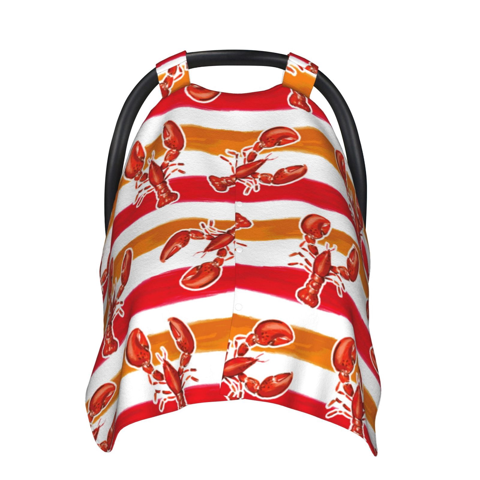 Naloa Red Lobster Baby Car Seat Cover, Breathable Baby Carrier Cover, Multiuse Baby Carrier Cover & Nursing Breastfeeding Cover