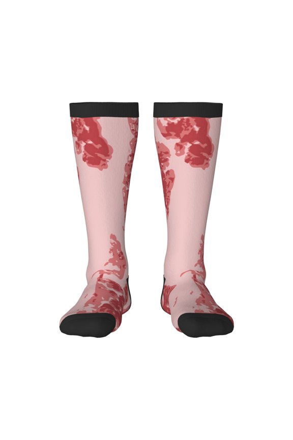 Red Meat Knee Socks, High Socks Long Stretchy Sock Women Knee High Stocking, Long Socks for Women