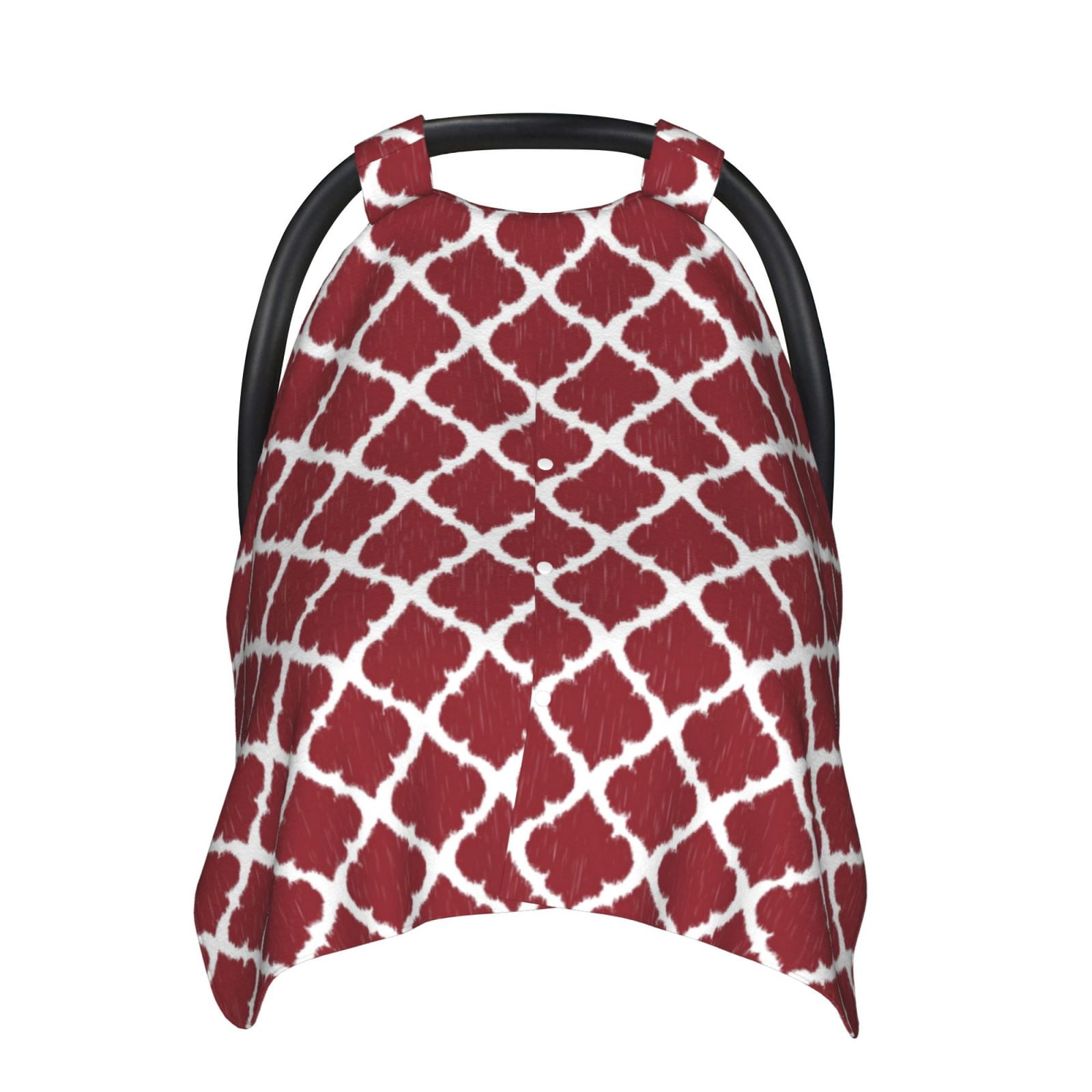 Naloa Red Moroccan Baby Car Seat Cover, Breathable Baby Carrier Cover, Multiuse Baby Carrier Cover & Nursing Breastfeeding Cover