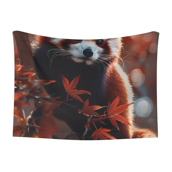 Naloa Red Panda Autumn Branches Dog Blanket, 3 Sizes Cat Blanket for Indoor Cats Large Medium Small Dog Gifts-Large