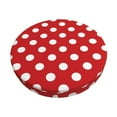 thumbnail image 1 of Naloa Red Polka Dot Round Bar Stool Cushion Cover 12-14 inch, Fits Kitchen, Office, Restaurant Chairs - 14 inch, 1 of 7
