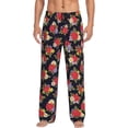 thumbnail image 1 of Naloa Red Rose Flower Pajama Pants Men, PJ Bottoms, Sleep & Lounge Pants-XX-Large, 1 of 6
