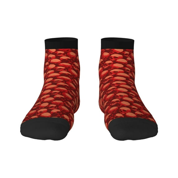 Naloa Red Skulls 1 Ankle Socks for Women Non Slip Socks No Show Socks Classic Low Cut Casual Socks Casual Socks