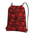 thumbnail image 1 of Naloa Red Skulls 3 Drawstring Backpack String Bag Cinch Water Resistant for Gym Shopping Sport Yoga, 1 of 6