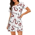 thumbnail image 1 of Naloa Red Snake Print Women Nightgowns,Womens Loungewear,Short Sleeve Sleepwear,Comfy Ladies Nightdress, 1 of 6