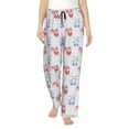 thumbnail image 1 of Naloa Red Squirrel And Blue Rabbit Print Women’s Ultra-Soft Comfy Pajama Lounge Pants with Pockets & Drawstring, 1 of 8