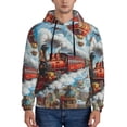 thumbnail image 1 of Naloa Red Train Hot Air Balloon Men's Casual Hooded Collar Drawstring Hoodies Pullover Sweatshirts Casual Long Sleeve Shirts-Large, 1 of 7