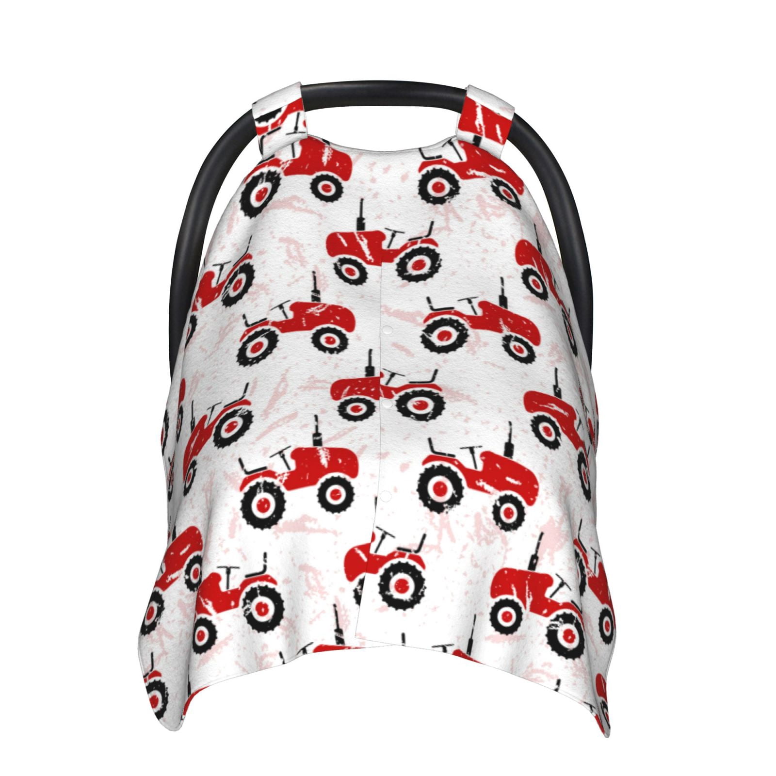 Naloa Red Wheeled Tractors Baby Car Seat Cover, Breathable Baby Carrier Cover, Multiuse Baby Carrier Cover & Nursing Breastfeeding Cover
