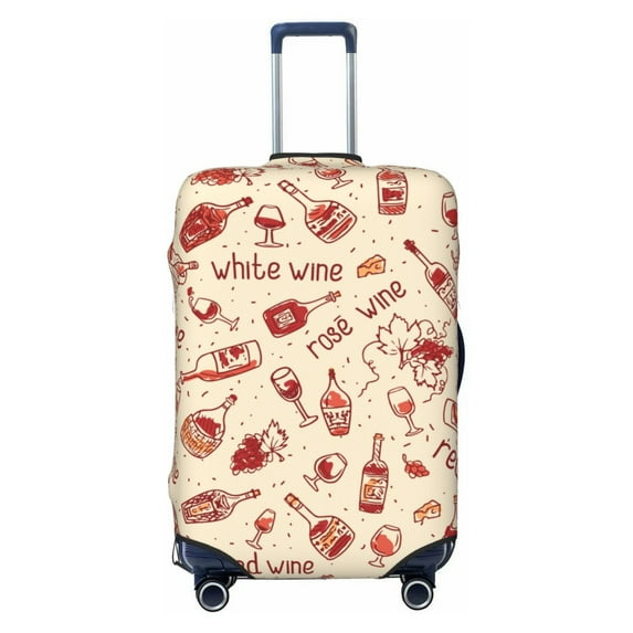 Naloa Red Wine Elastic Suitcase Protector, Travel Suitcase Protector Cover Fits 18-32in Suitcase - X-Large