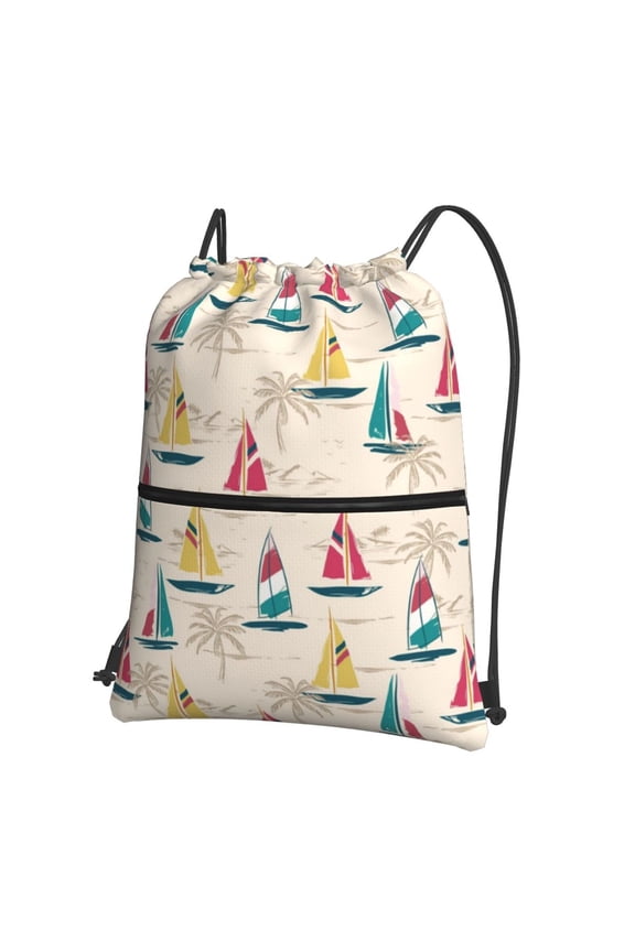 Reto Marine Nautical Drawstring Backpack String Bag Cinch Water Resistant for Gym Shopping Sport Yoga