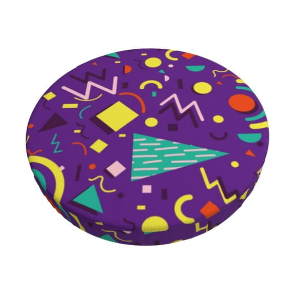 Naloa Retro 80s Style Round Bar Stool Cushion Cover 12-14 inch, Fits Kitchen, Office, Restaurant Chairs - 13 inch