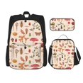 thumbnail image 1 of Naloa Retro Autum Mushrooms Print Large Capacity Backpack Lunch Bag Pencil Case Combination 3 Piece Set for Student, 1 of 8