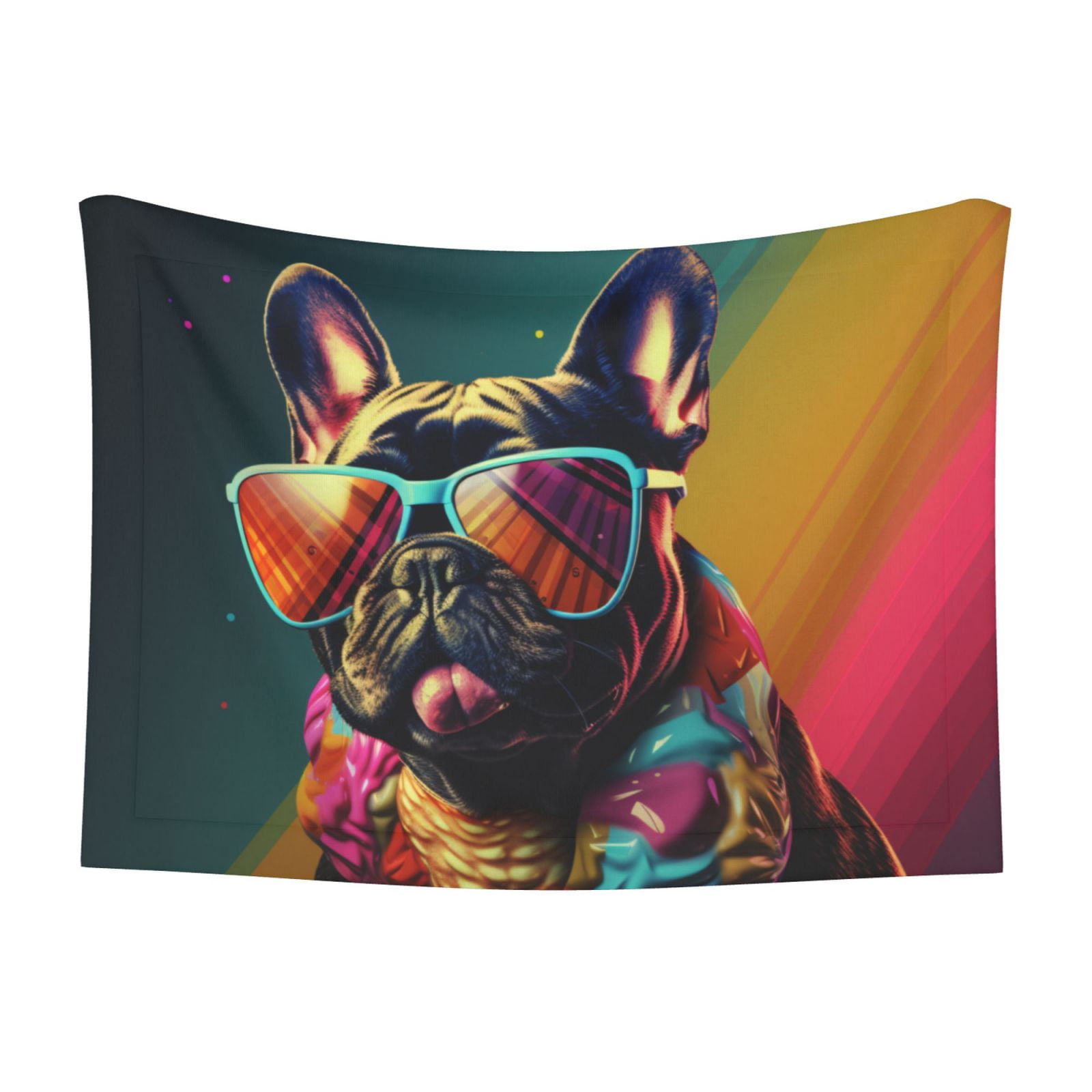 Naloa Retro Bulldog Sunglasses Dog Blanket, 3 Sizes Cat Blanket for Indoor Cats Large Medium Small Dog Gifts-Small