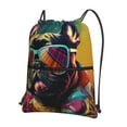 thumbnail image 1 of Naloa Retro Bulldog Sunglasses Drawstring Backpack String Bag Cinch Water Resistant for Gym Shopping Sport Yoga, 1 of 6
