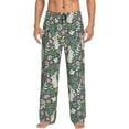 thumbnail image 1 of Naloa Retro Bunny Floral Pajama Pants Men, PJ Bottoms, Sleep & Lounge Pants-XX-Large, 1 of 6