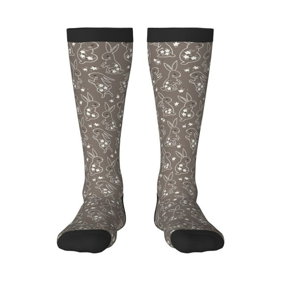 Naloa Retro Bunny Thigh High Socks Extra Long Stretchy Sock Women Over Knee High Opaque Stocking Daily Wear