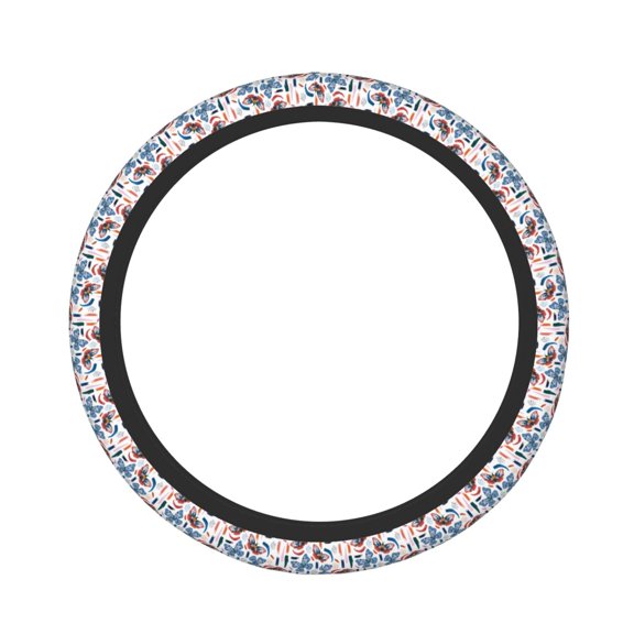 Naloa Retro Butterfly Elastic Steering Wheel Cover, Auto Steering Wheel Cover – 15 Inch , Comfortable Grip, Fit Suvs,Vans Cars,Trucks