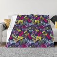 thumbnail image 1 of Naloa Retro Cassette Music Flannel Blankets - Thick and Warm Blanket for Winter, Soft Fuzzy Plush King Blanket for All Seasons80"x60", 1 of 6