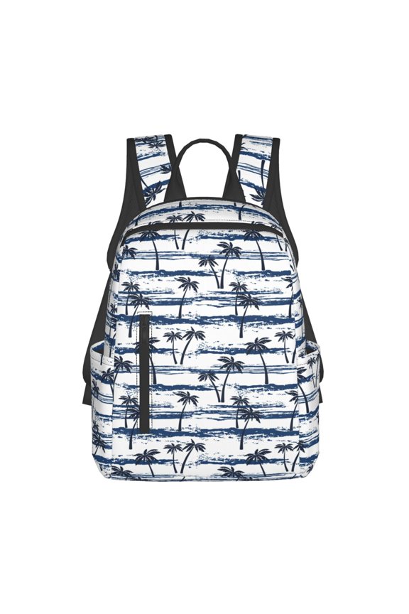 Retro Coconut Tree Print Lightweight DayBackpack Suitable for school, work, shopping, travel, etc.
