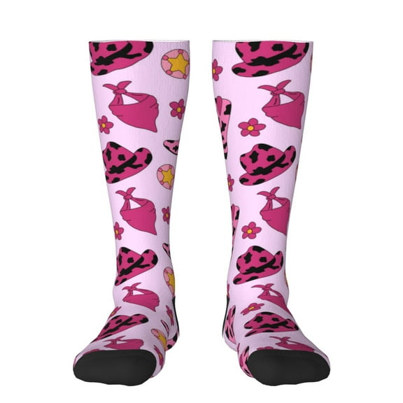 Naloa Retro Cowgirl Thigh High Socks Extra Long Stretchy Sock Women Over Knee High Opaque Stocking Daily Wear