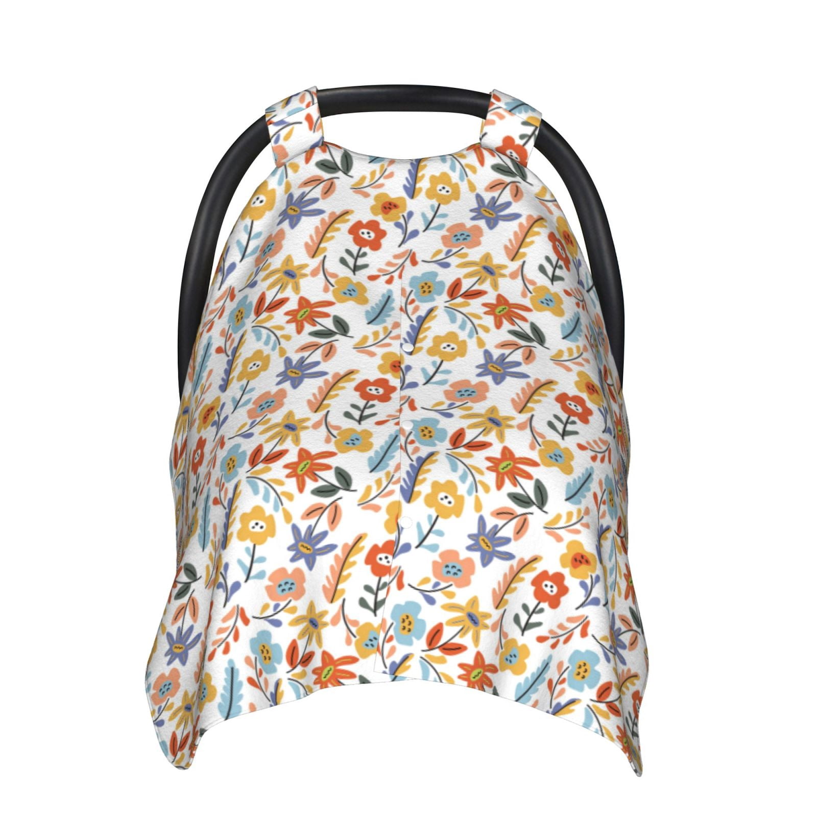 Naloa Retro Floral Baby Car Seat Cover, Breathable Baby Carrier Cover, Multiuse Baby Carrier Cover & Nursing Breastfeeding Cover